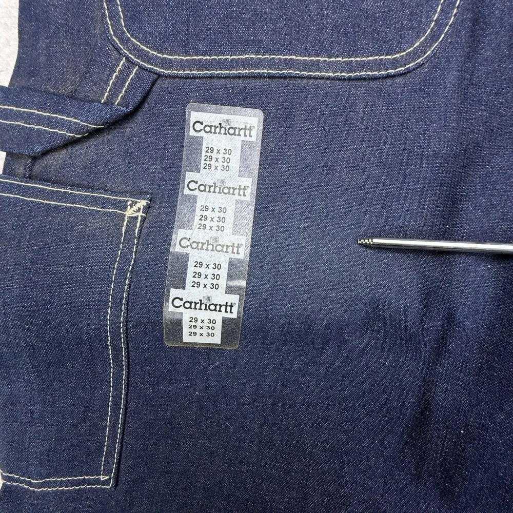 Carhartt B03 DNM Mens Denim Logger Dungaree Carpenter Pants Blue 29x30 NWT